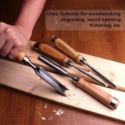 Houtsnijwerk Beitels - Ronde Guts - Hout Bewerken - Chroom Vanadium Staal - Set Van 4
