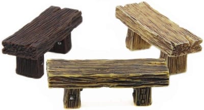 Miniatuur Bankjes - Tuinbankjes Decoratie - Feeëntuin Decoreren - Handgeschilderd Hars - 56 cm Breed - Niet Gespecificeerd