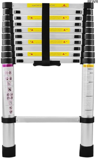 RFWR® Telescopische ladder 3,2 m met 11 sporten - Uitschuifbare ladder voor thuis en tuin