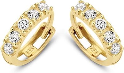 New Bling 9NBG-0054 - Gouden oorringen - 14 Karaat - Met Zirkonia - 9mm - Geel Goud