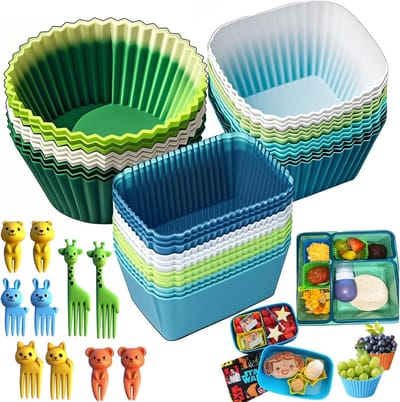 Set van 34 Herbruikbare Siliconen Bakvormen voor Cupcakes en Muffins