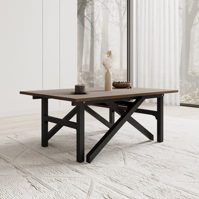 Meubella - Xalir - Salontafel uitschuifbaar - Donker eiken 100x70x40 cm