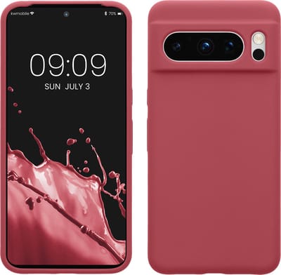 kwmobile telefoonhoesje geschikt voor Google Pixel 8 Pro - Hoesje met siliconen coating - Smartphone case in donkerroze