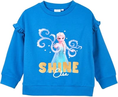 Disney Frozen Sweater - Lange Mouw - Elsa - SHINE - Blauw - Maat 98 (3 jaar)