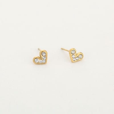 Hartjes studs met steentjes