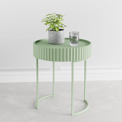 Bijzettafel Rill rond 46x40 cm mintgroen [en.casa]