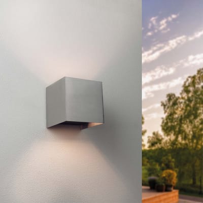 Ledvion - LED Wandlamp Dimbaar - 3.5W - 2700K - IP54 - Grijs