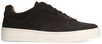 Manfield - Heren - Donker bruine suède sneakers - Maat 43