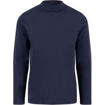 Fynch-Hatton T-Shirt Cotton Rollneck Interlock Long Sleeve Navy / male