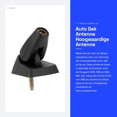 Dailygoods- Antenne Hoogwaardige Dakantenne - Antenne Voet - Robuust/duurzaam - Eenvoudig te installeren - Voor 206/106/306 - OEM-nummer 206 106 306