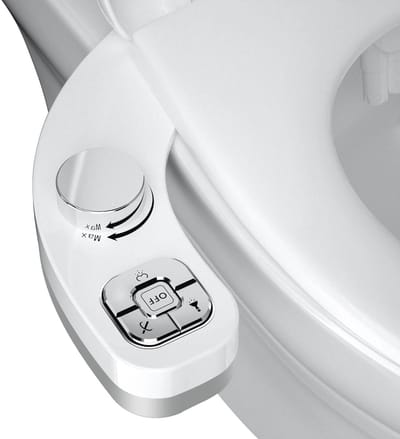ITRONIQ Bidet WC Opzetstuk – Zelfreinigend Dubbel Mondstuk – Bidet Op Waterdruk – Universeel - Verstelbare Waterdruk – Wit