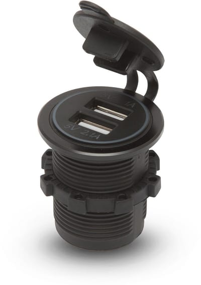 Inbouw USB-A Laadpoort - Ter vervanging van Sigarettenaansteker - 12/24V - Rode LED [54926RD]