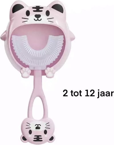 KimDo - Baby Tandenborstel - Roze - Kat - Tandenborstel u vorm - Peuter tandenborstel - Zachte siliconen - Bijtringen - Kinderen tandenborstel - Jongen/Meisje - Tandenborstel 2 jaar