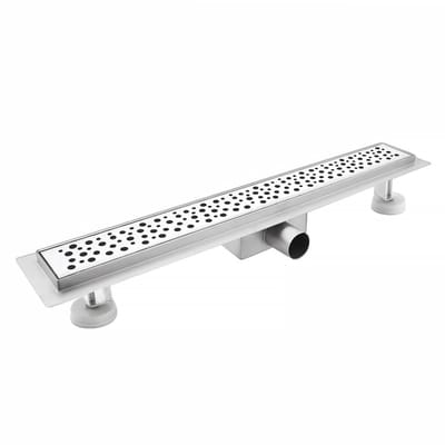 Dailygoods- Douchegoot 30 cm - Bubbeldouchegoot - Roestvrij Stalen Bodemafvoer - Complete Set met Sifon - Haarzeef - Moderne Uitstraling - Afvoerputje