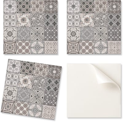 Zelfklevende vinyltegels met vintage print, 20x20x20 cm