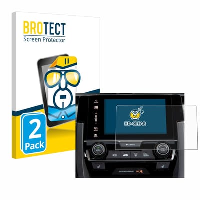 BROTECT - Screenprotector voor Honda Civic 2020 Infotainment System 2020 - Folie Beschermfolie transparant 2 Stuks