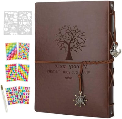 Zelfklevend Fotoalbum met 60 Lege Pagina's, DIY Leer Album voor Scrapbooking, Perfect als Cadeau voor Verjaardag, Jubileum of Kerstmis
