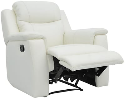 Vente-unique Relaxfauteuil EVASION van leer - ivoorwit
