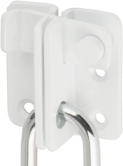 Flip Latch Hasp RVS Deurslot - Kleine Beveiligingsslot voor Deuren, Ramen en Kasten - Ideaal voor Tuin en Binnengebruik, Wit Afgewerkt, EMS3005-W