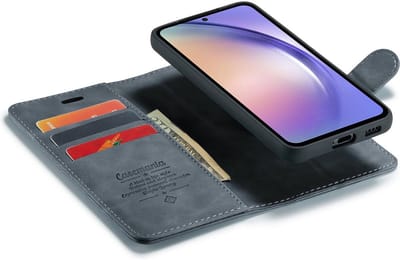 CaseMania Bookcase hoesje geschikt voor Samsung Galaxy A17 - Effen Grijs - Kunstleer - 2-in-1 Magnetisch Uitneembaar Design
