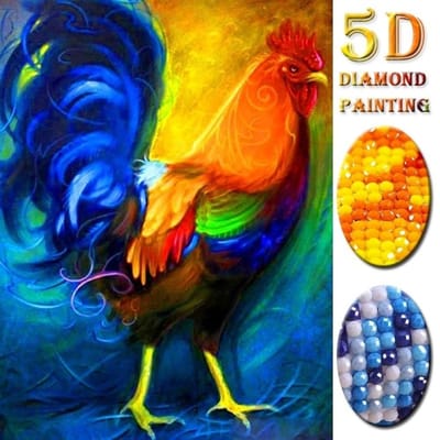 Diamant Schilderij Haan Diamant Borduurwerk 5D Doe-het-zelf Afbeelding Decoratie Huis Cadeau Handgemaakt 20X30CM