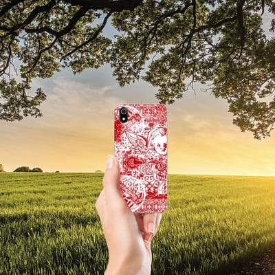 Silicone Back Case Xiaomi Redmi 7A Angel Skull Rood
