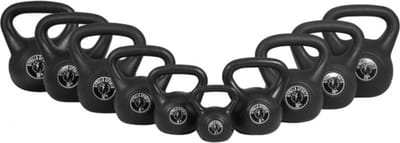 Gorilla Sports Kettlebell set van 113 kg - Kunststof - Zwart - 10 kettlebells - 2 tot 20 kg