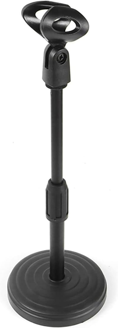Microfoon standaard tafel - In hoogte verstelbaar microfoon statief - Microfoon tafelstatief - In hoogte verstelbaar - 25-35cm - Microfoonstandaard - Mic Stand - klapmicrofoon - Ronde basis（Geen microfoon inbegrepen）