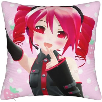 Kawaii Kasane Teto Vierkante Kussensloop Kussenhoes Grappige Decoratieve Polyester Kussensloop voor Stoel 45*45cm 50x50cm