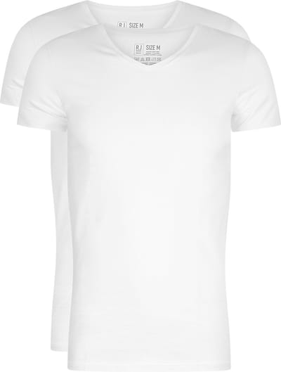 RJ Everyday 2-Pack Den Bosch T-Shirt Regular V-Hals Wit L