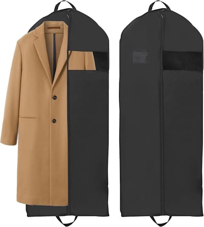 Extra Long Garment Bag 150cm - Closet Storage en Travel - 2 Pcs Waterproof Packing Bags - Clear Window en Zipper voor Hanging Clothes voor Vrouwen en Mannen