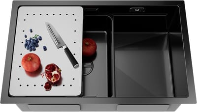 CECIPA max Spoelbakken Keuken - Multifunctionele Spoelbak Keuken 70×44cm - Spoelbak met Afdruiprek - Spoelbakken met afdruip - Antraciet