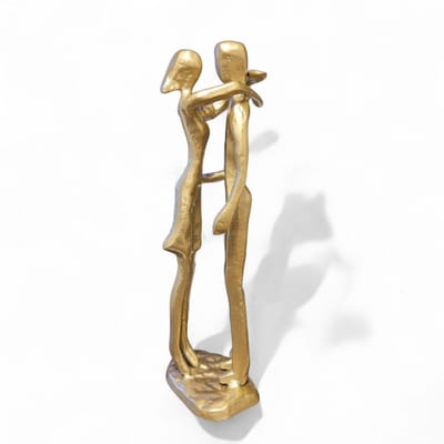 Sculptuur Hart voor Elkaar beeld – goud– 6 x 5 x 18 cm