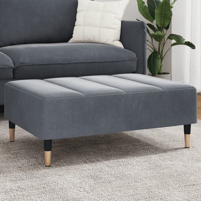 vidaXL - Voetenbank - 77x55x31 - cm - fluweel - donkergrijs