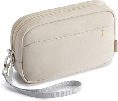 Luxe Elektronica Organizer Kabeltas – Spatwaterdichte Reis Accessoiretas voor Kabels, Muis & USB – Beige