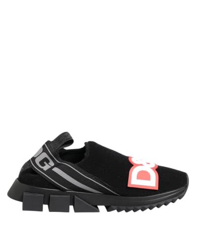 Dolce & Gabbana Zwarte Grijze Slip On Sorrento Sneakers Schoenen