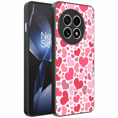 Geschikt voor OnePlus 13R Telefoonhoesje met Hartjes Print - Hearts Design TPU Backcover Case - Kinder Hoesje met Hartjes Design - Smartphonica geschikt voor OnePlus 13R