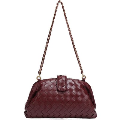 Geweven Tas, Clutch, Gepersonaliseerde Wolkentas, Modieuze Dames Single-shoulder Crossbody Tas, Kettingclip Schelptas gray