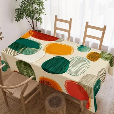 Abstract Geometrisch Patroon Rechthoekige Tafelkleed voor Tafeldecoratie Waterdicht Machine Wasbaar Tafelkleed voor Tafel Vakantiefeest 100x160cm