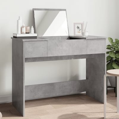vidaXL - Kaptafel - met - spiegel - 100x45x76 - cm - betongrijs