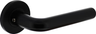 Intersteel Deurkruk Recht op ronde rozet Ø55x8 mm aluminium zwart