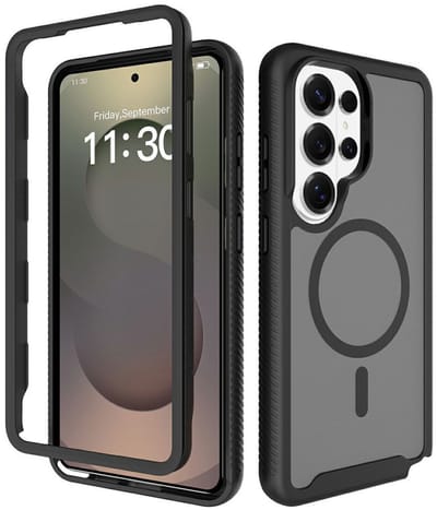 Hoesje met Ingebouwde Screenprotector Geschikt voor Samsung Galaxy S26 Ultra - Compatibel met MagSafe / Qi2 - Full Protect - Schokbestendige Beschermhoes - Case Transparant Zwart