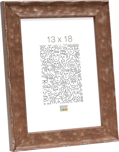 Deknudt Frames fotolijst S46HF3 - bruin - golfstructuur - hout - 13x18