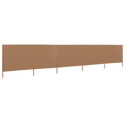vidaXL - Windscherm - 5-panelen - 600x160 - cm - stof - taupe
