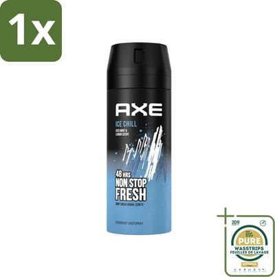 1 x Axe - Deodorant Bodyspray - 48hrs Fresh - Ice Chill - Iced Mint & Lemon - 150 ml- 48 Uur Bescherming - Lichaamsgeur - Deodorant - Frisheid - Bevroren Munt