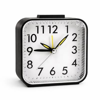 Duurzame Wekker Analoog - Stille Wekker Zonder Tikkend Geluid - Solide Wekker - Met Alarmfunctie - Snooze en Nachtlampje - Batterij Wekker - Compact en Draagbaar - Voor Slaapkamer Bureau en Reizen - Eenvoudig Instelbaar - Klassiek Design