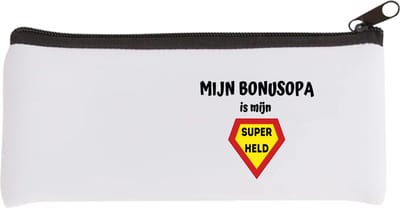 Akyol - mijn bonusopa is mijn superheld Etui - Opa - super bonusopa - verjaardag - cadeautje voor opa - opa artikelen - kado - geschenk - 20 bij 9 cm