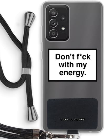 Hoesje met koord geschikt voor Samsung Galaxy A52s 5G hoesje met Koord - My energy - Telefoonhoesje met Zwart Koord - Bescherming aan alle Kanten en Over de Schermrand