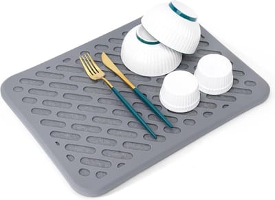 Sneldrogende Afdruipmat Stone Drying Mat - Servies met siliconen vlechtwerk - super absorberend en hittebestendig