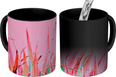 Magische Mok - Foto op Warmte Mokken - Koffiemok - Zomer - Planten - Pastel - Magic Mok - Beker - 350 ML - Theemok